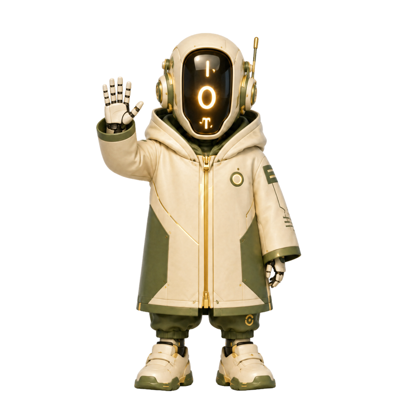 Robot asistente virtual de Action Advert saludando